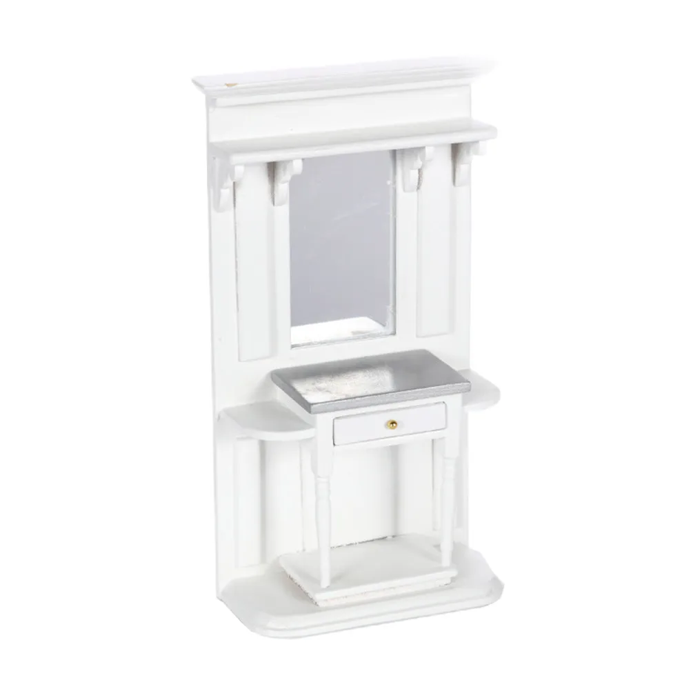 Miniature Dressing Table Wood Material Premium Quality Mini House Prop and Decoration for Desktop and Room Layout