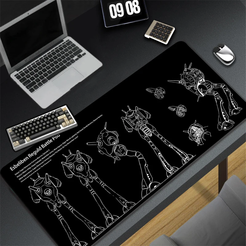 

Black and White Desk Mat Gaming Mouse Pad Large Mousepad Gamer PC Accessories Computer Keyboard DeskPad Anime Mouse Mat Run