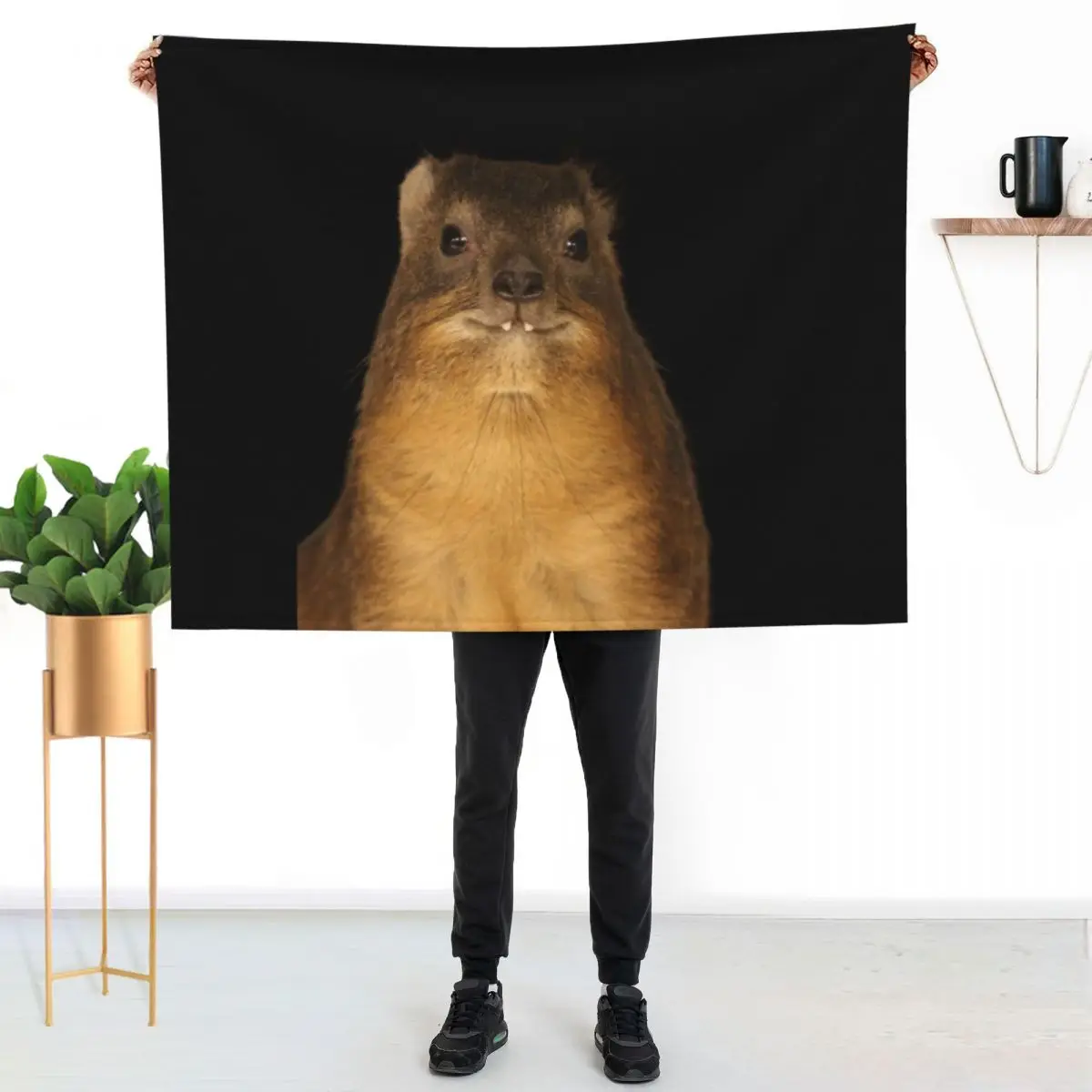 Rock Hyrax Photo - Dassie Cute Vampire Potato Throw Blanket Sofa Quilt Warm Tourist for winter Picnic Soft Plush Plaid Blankets