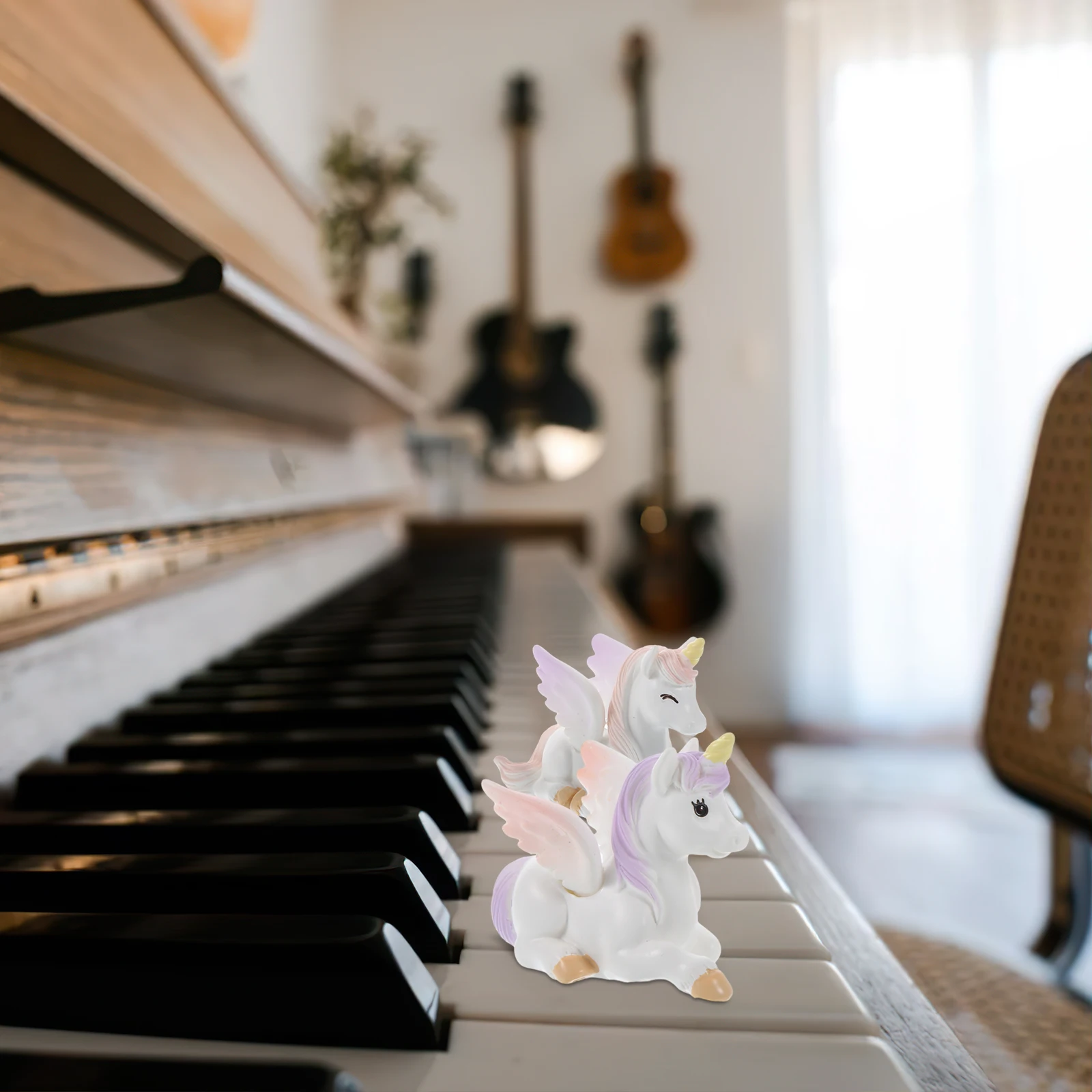 2 pezzi in miniatura figurine di unicorno ornamenti in resina carino micro paesaggio decor cake toppers piccole statue da giardino bonsai