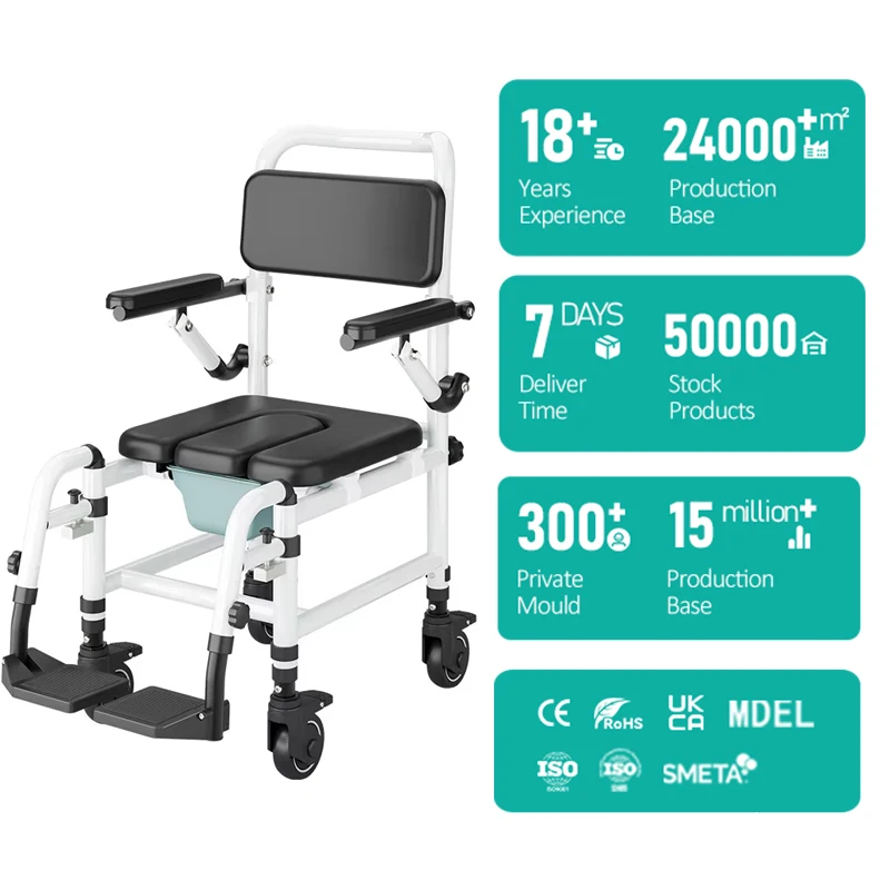 Fauteuil de Récupération à Roulettes pour Usage Domestique, Conçu pour Personnes Handicapées, Sécurité et Stabilité, Commode de Chevet