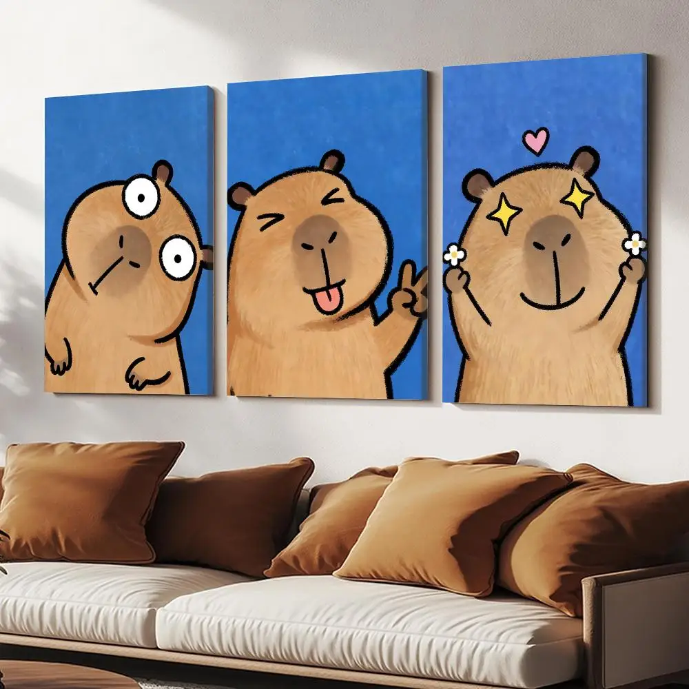 Simple Cute Kicapara Cartoon Painting Calligraphy HD Modern Style Inner Frame Canvas Poster Bedroom Room Hallway Wall Art Decor