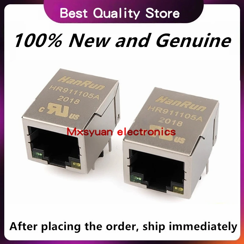 New original 10PCS/LOT HR911105A HR911105 RJ45 100Mbps LED Ethernet port