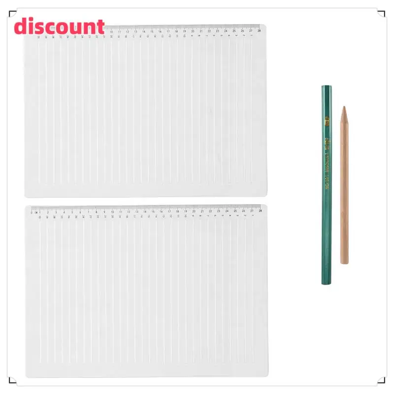 Classic-2 Pcs Plastic Straight Line Stencil Template For Journaling