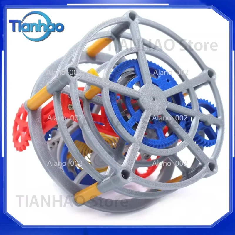 3D Printed Tourbillon Model Mechanical Pendulum Clock Internal Structure Principle DIY Clockwork Power Ornament for