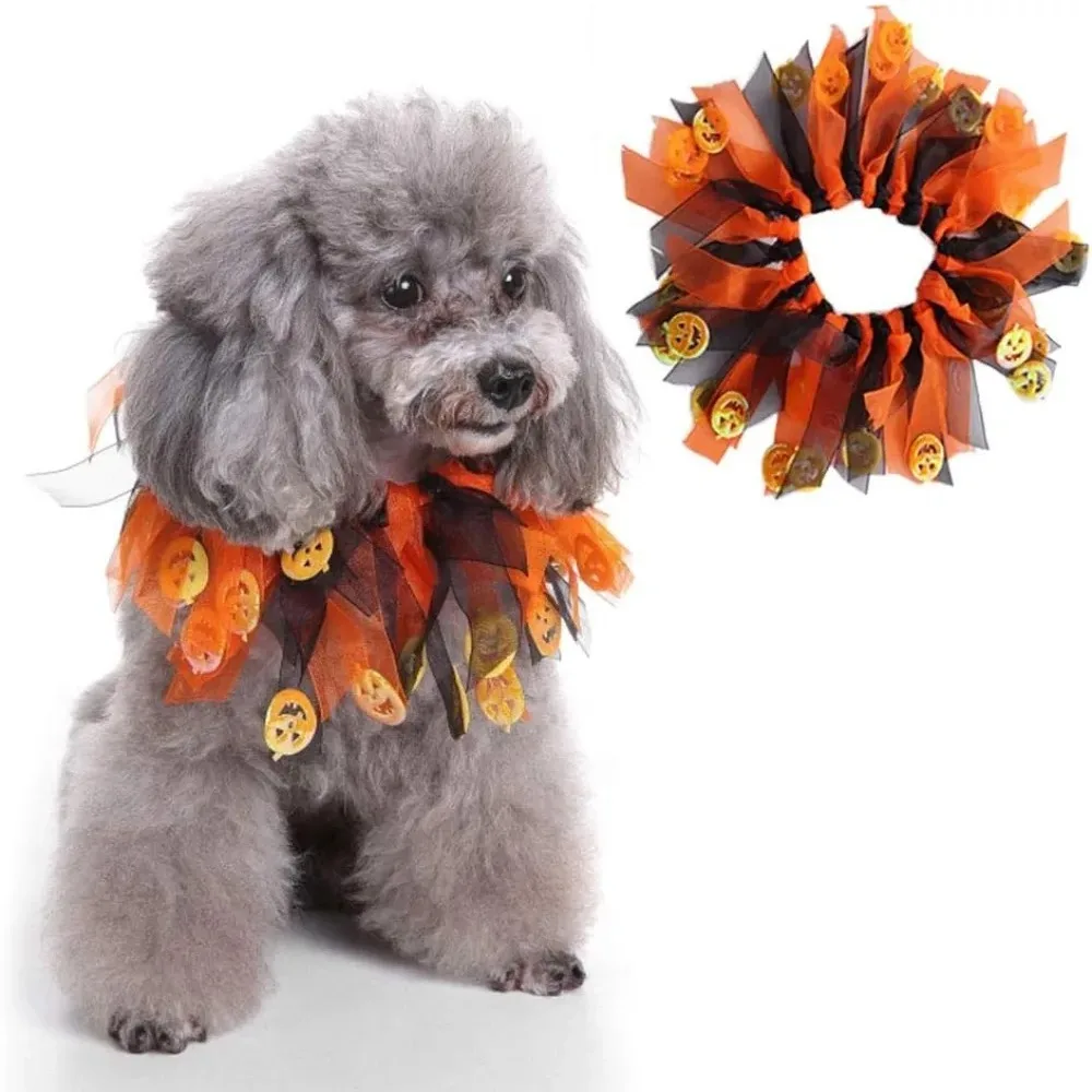 Ausgefallene Haustier-Katzenhalsbänder für Halloween, Thanksgiving-Kostüm, niedliche, weiche, elastische Hundehalsbänder für Party, Urlaub, Geburtstag, Kostüm, Kleid