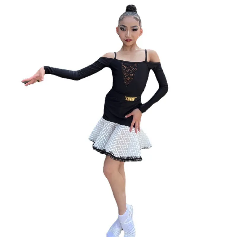 Costume de danse latine personnalisé, robe d'entraînement pour filles, robe de spectacle de compétition professionnelle, vestito latino americano donna