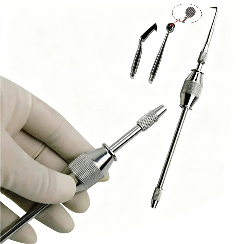 PIORPOY Stainless Steel Manual Dental Crown Remover Manual Bridge Remover With 3 Attachments Reusable Dentistry Lab Products