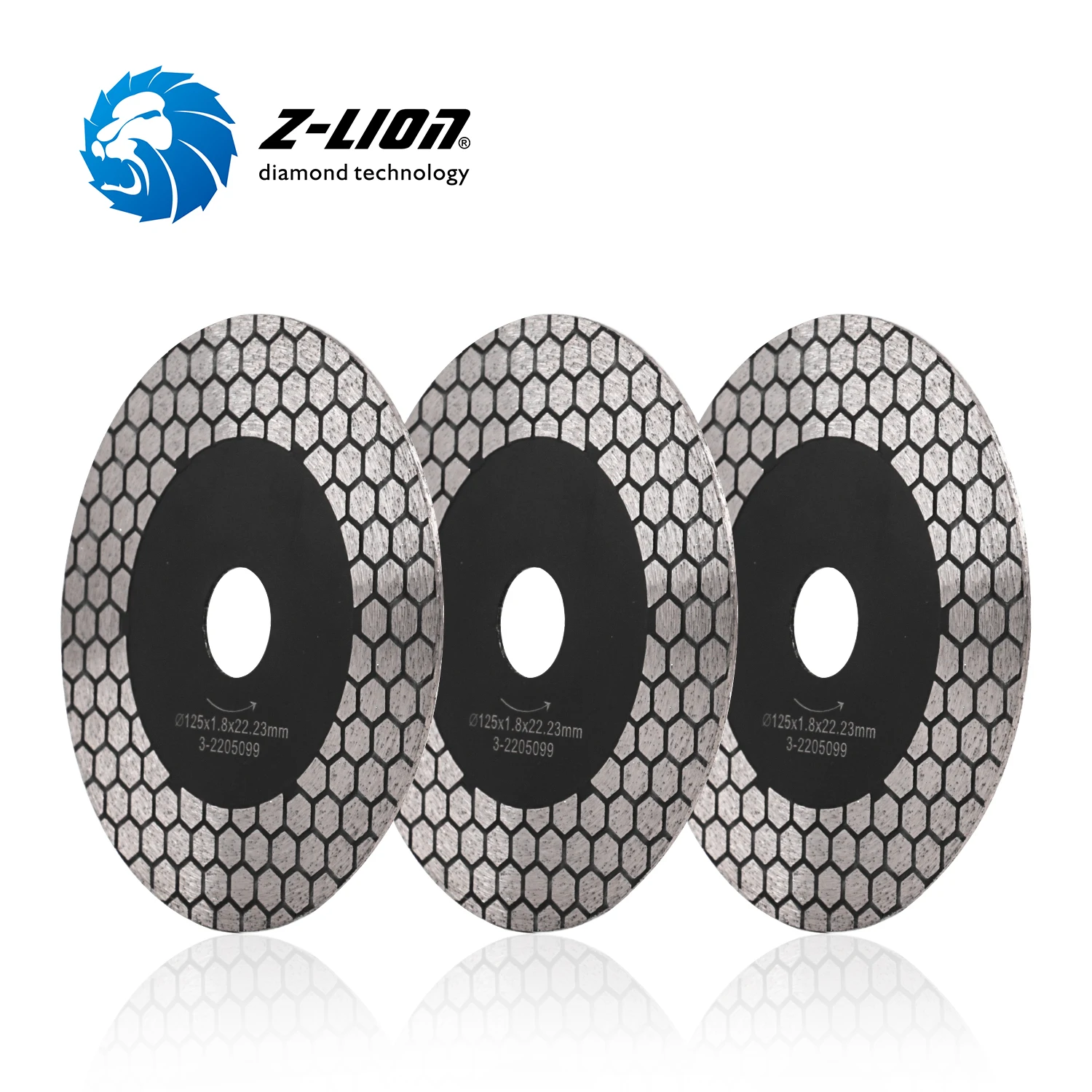 Z-LION 1pc 125mm Diamond Cutting Disc Honeycomb ShapeSaw Blade Wet/Dry Use for Marble Ceramic