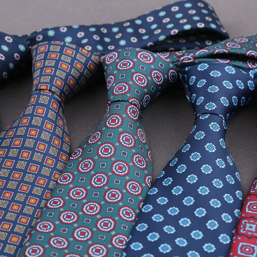 Classic Neck Tie Men's Imitation Silk High Quality Ties Soft Novel Polka Dot Floral Neckties Business Wedding Accessories Gift