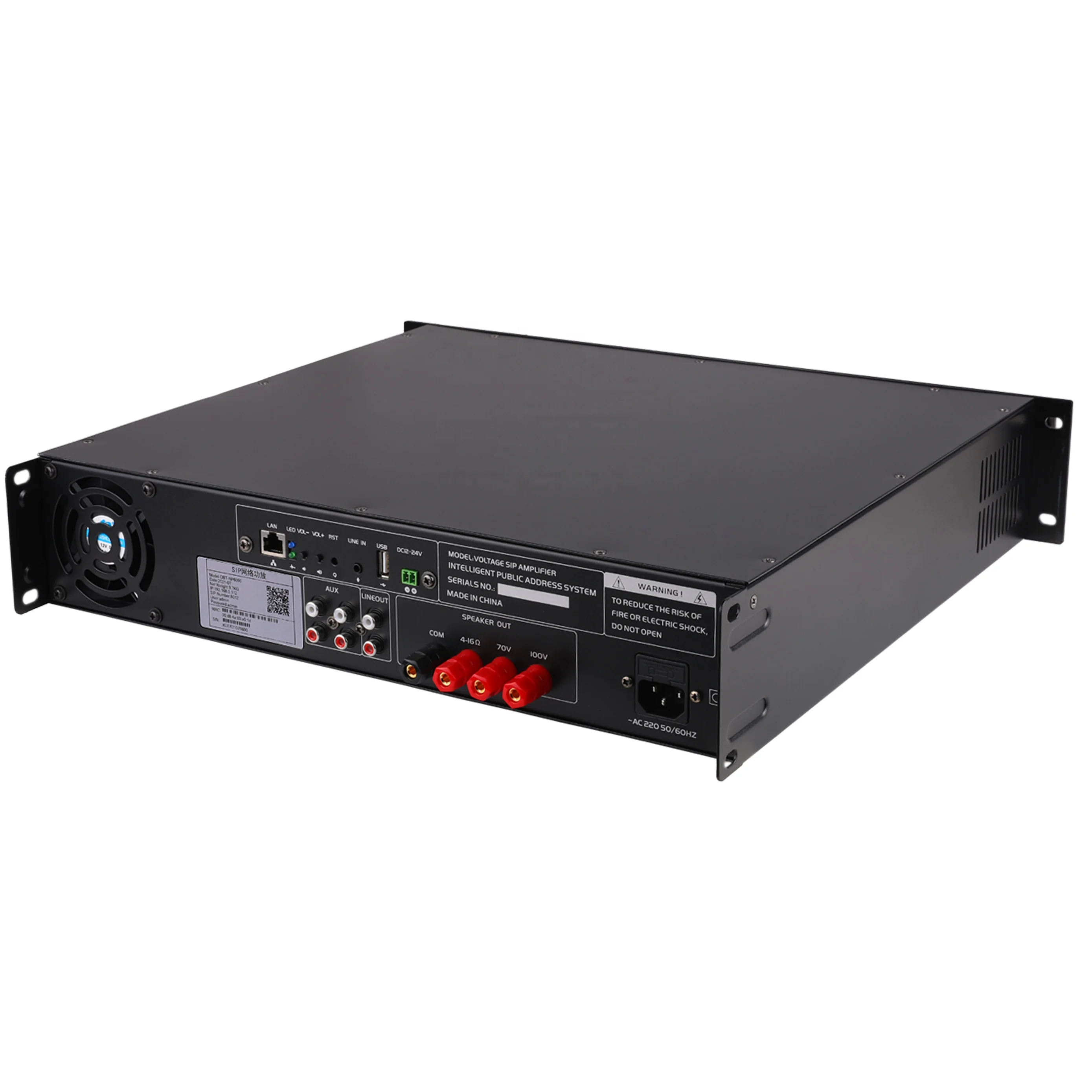 Public Broadcast Amplifier 2u Aluminum Alloy Panel 4 Channel Power  Address System Ip 