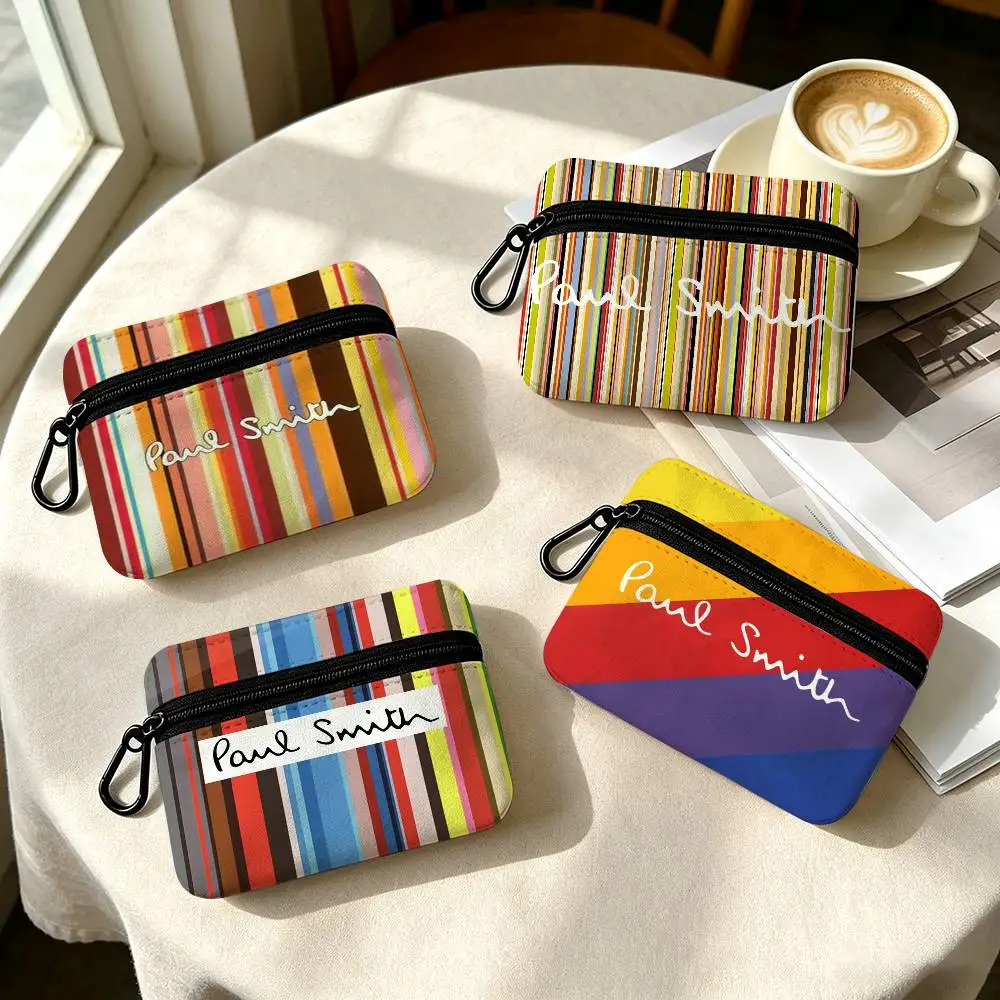 S-mith-s fashion P-auls Compact  Portable Oxford Fabric Mini Wallet Carabiner Design Small Coin Bag For Cards Keys Earphones