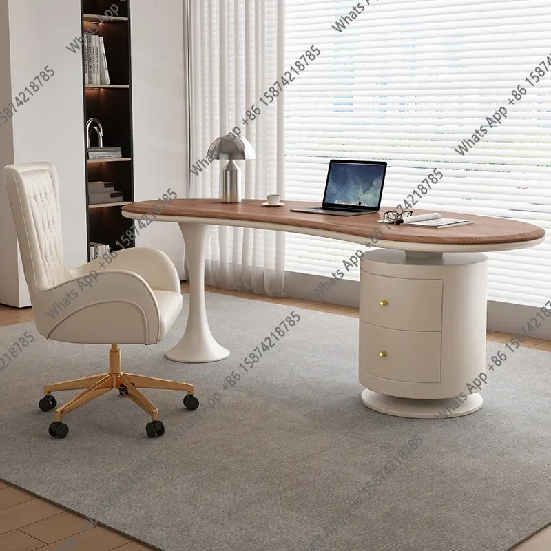 

Y64 Solid Wood Desk Light Luxury Modern Cream Style Office Computer Desk Designer High Sense Study Writing Desk