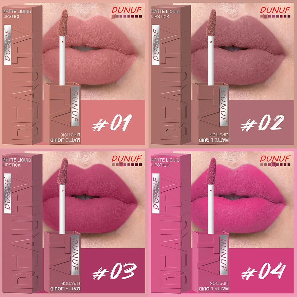 Samtiges Lippenlack Lippenstift Set Pflegend Wasserfest Langhaltend_voghion.com