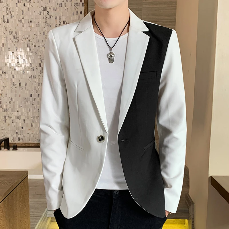 2022 Spring New Gradient Color Suit Jacket Men\'s Streetwear Korean Slim Fit Casual Blazer Wedding Business Clothing Suit Coats