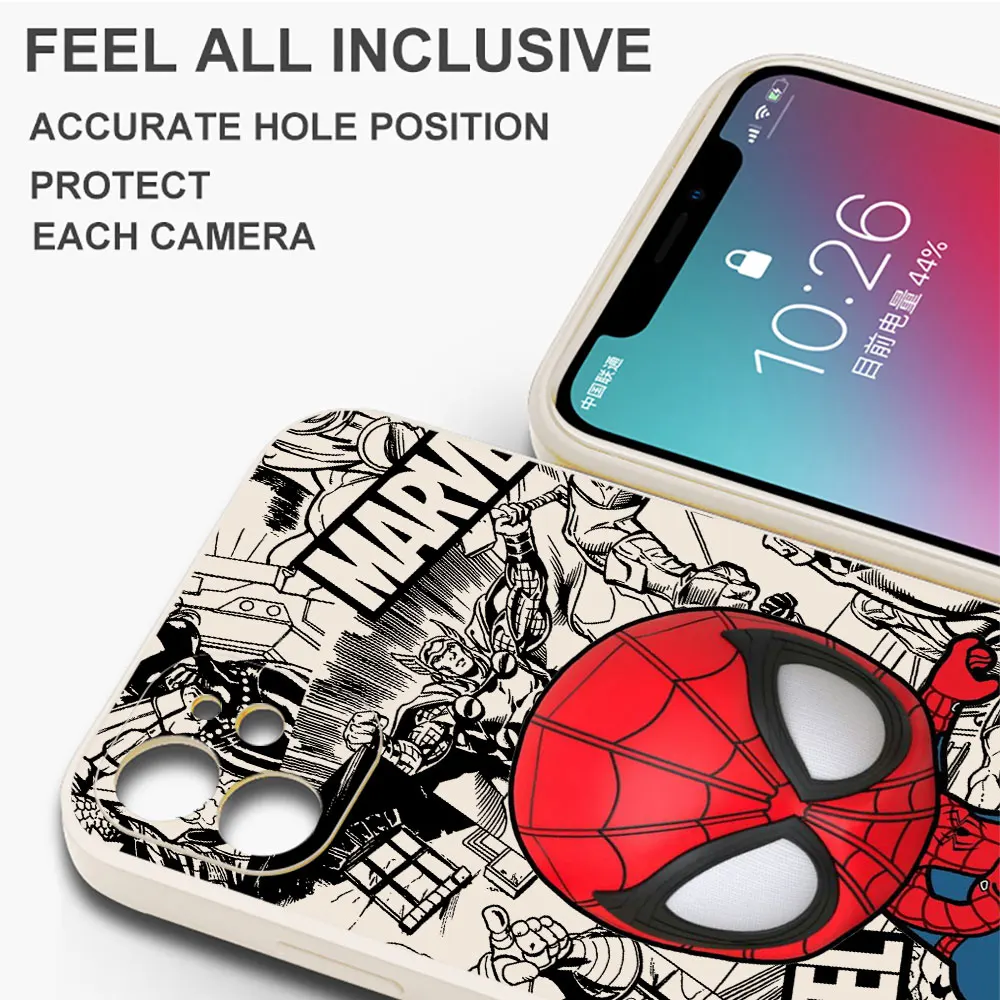 Etui na telefon Xiaomi Redmi Note 12 10 10T 11 12S 7 9S 8 9 10 Pro 5G 9T Cartoon Marvel Groot Spiderman Cover