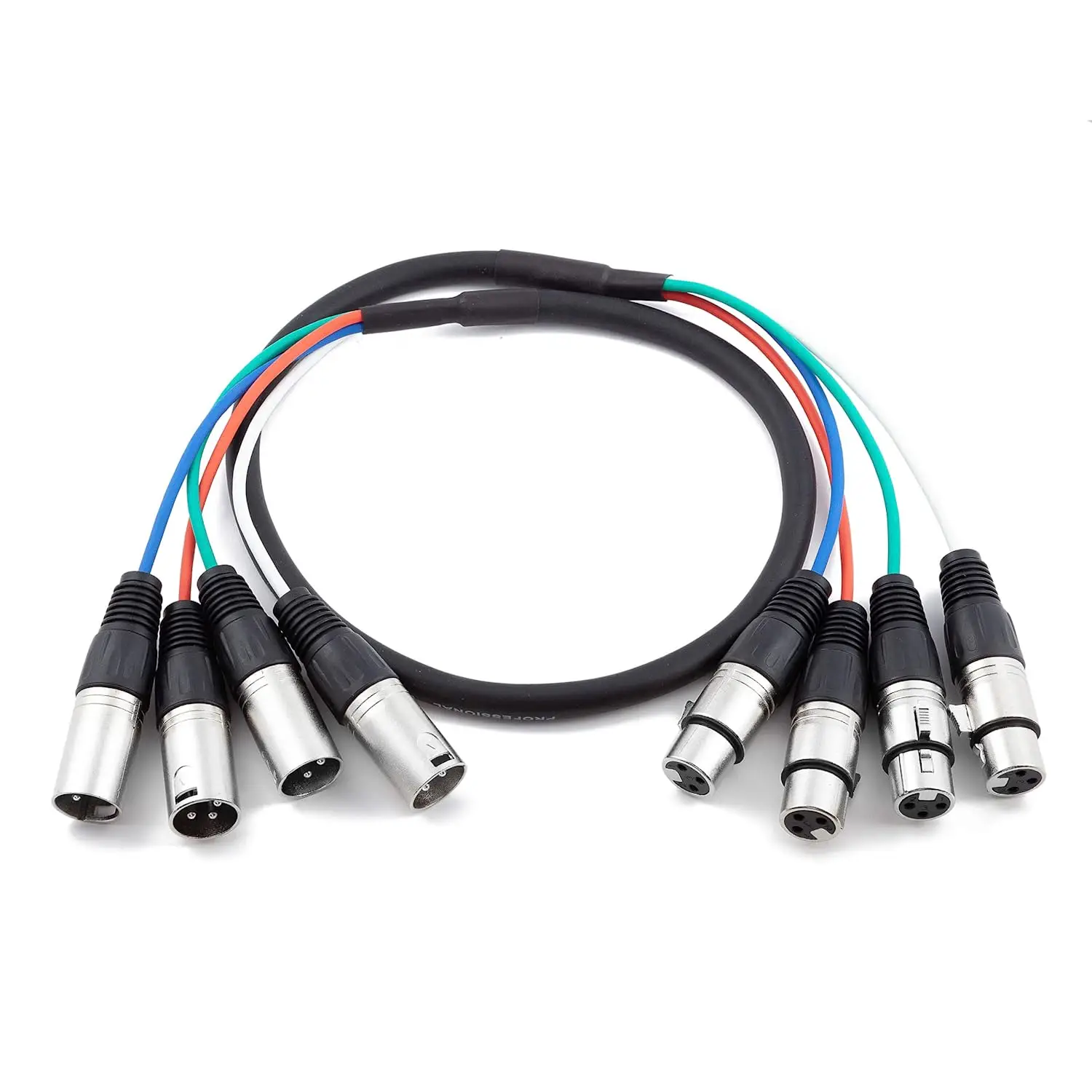 Cable Snake XLR macho a hembra de 4 canales - Serpiente de efectos de audio profesional para vivo, grabación, estudios y gigs - Parche, amplificador