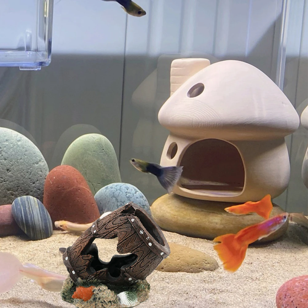 

Resin Aquarium Safe Fish Tank Accessories naments Fish Tank Hideout Shrimp Aquarium Decorations Shelter L scape House