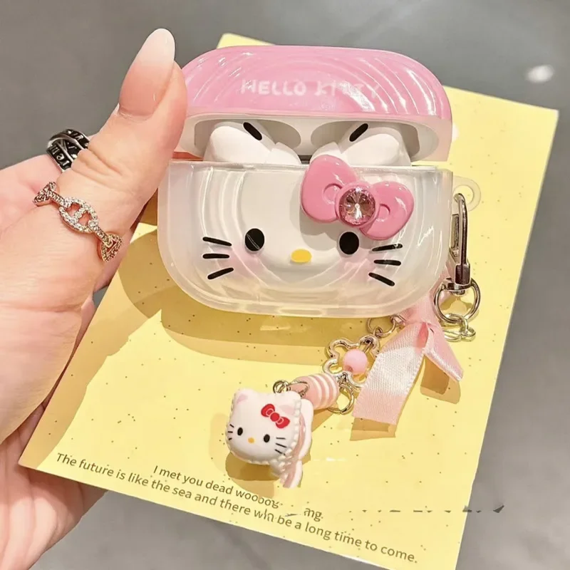 جديد مرحبا كيتي الكرتون بلوتوث سماعة الغطاء الواقي ل AirPods 4 3 2/1 Pro2 بلوتوث سماعة واقية لينة غطاء