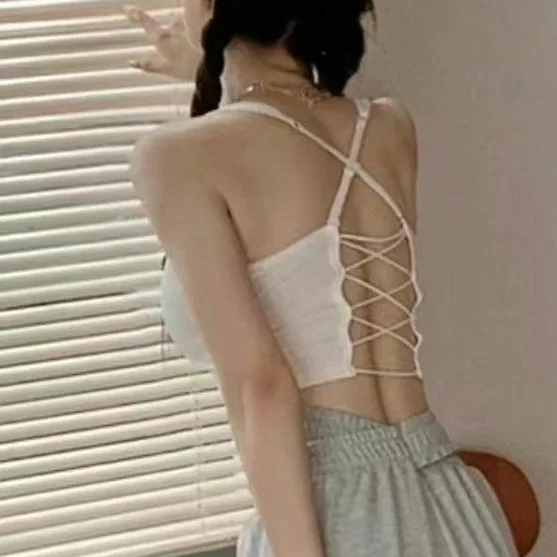 Canotta sportiva estiva in cotone Cross-Ba Canotta da donna dimagrante ort Capispalla senza imbottitura Top a tubo in cotone confortevole e traspirante