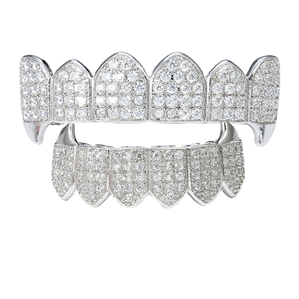 Imagem -04 - Vvs Moissanite S925 Prata Grillz Dentes Prata Real Diamante Bling Grelhas de Dente para Homens Mulheres High-end Jóias Pass Tester