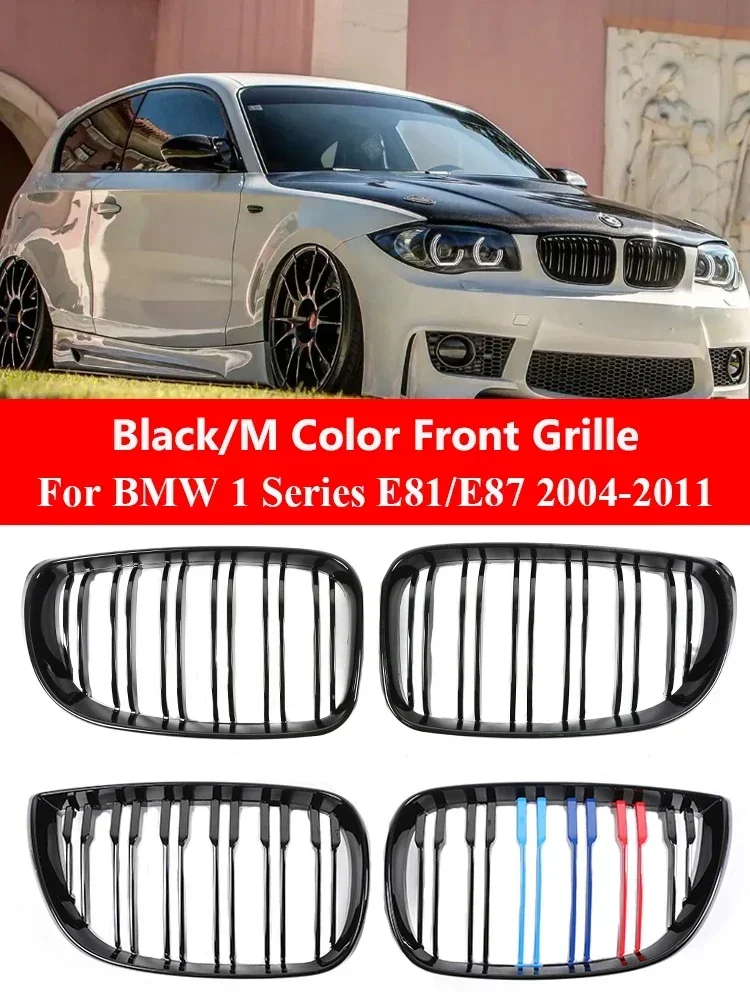 

New! Front Bumper Kidney Facelift M Style Racing Grille Gloss Black Grill Cover For BMW 1 Series E81 E87 2004-2011 Car Accessori