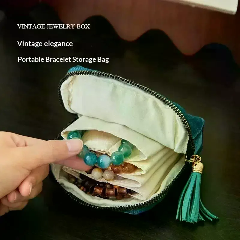 5-Layer Jewelry Storage Bag Velvet Jewelry Pouch Bags For Watch Bracelet Rings Earrings Portable Travel Jewelry Case