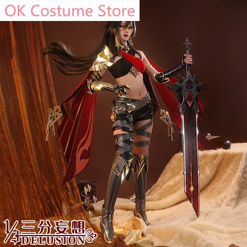 Anime! Genshin Impact Dehya The Eremites Game Suit Sexy Lovely Uniform Cosplay Costume Halloween Party Outfit Women