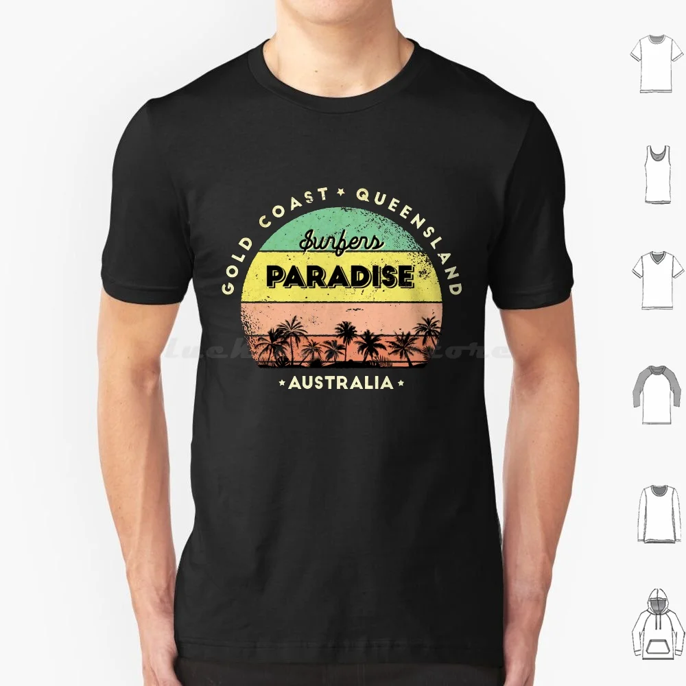 Gold Coast Surfers Paradise Queensland T Shirt 6Xl Cotton Cool Tee Surfers Paradise Surfer Surf Ocean Retro Surfing Beach