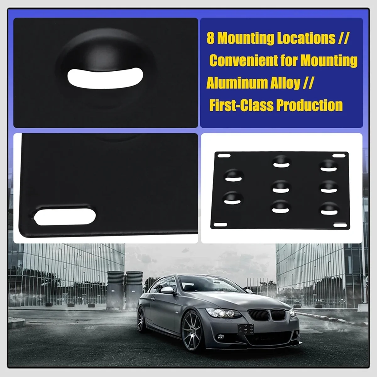 No Drill Front Tow Hook License Plate Mount Bracket for Volkswagen VW Golf GTI Jetta 05-10 Jetta Sportwagon 11-14 EOS Relocator - view 5