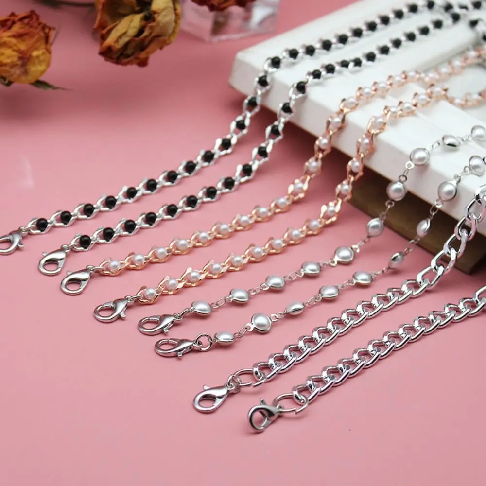 Tirantes de sujetadores de Metal a la moda, correas de hombro antideslizantes con diamantes de imitación, correa de ropa interior ajustable con perlas