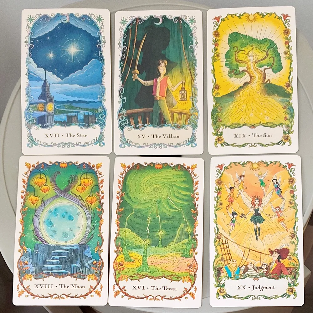 Fairies Tarot Deck in Rigid Box, 12*7cm 78 Pcs Whimsical Fairy Themed Tarot Cards for Beginners, Double-embossed Cardstock