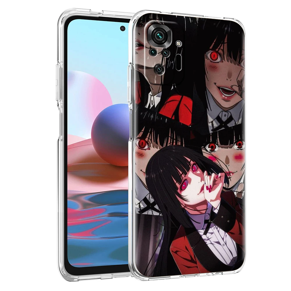 Kakegurui Jabami Yumeko Transparent Phone Case For Redmi K40 8A 9A 9C 7 8 8T 9 9S 10 Pro Gaming Note 11 11T 12T 10 Plus Shell