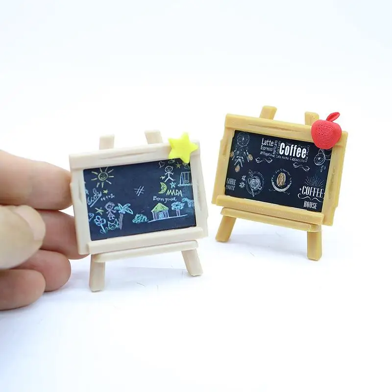 Miniaturowa tablica do rysowania dla lalek, tablica reklamowa do kawiarni, tablice malarskie dla artystów, paleta, modele zabawek, akcesoria dekoracyjne. — zdjęcie 5