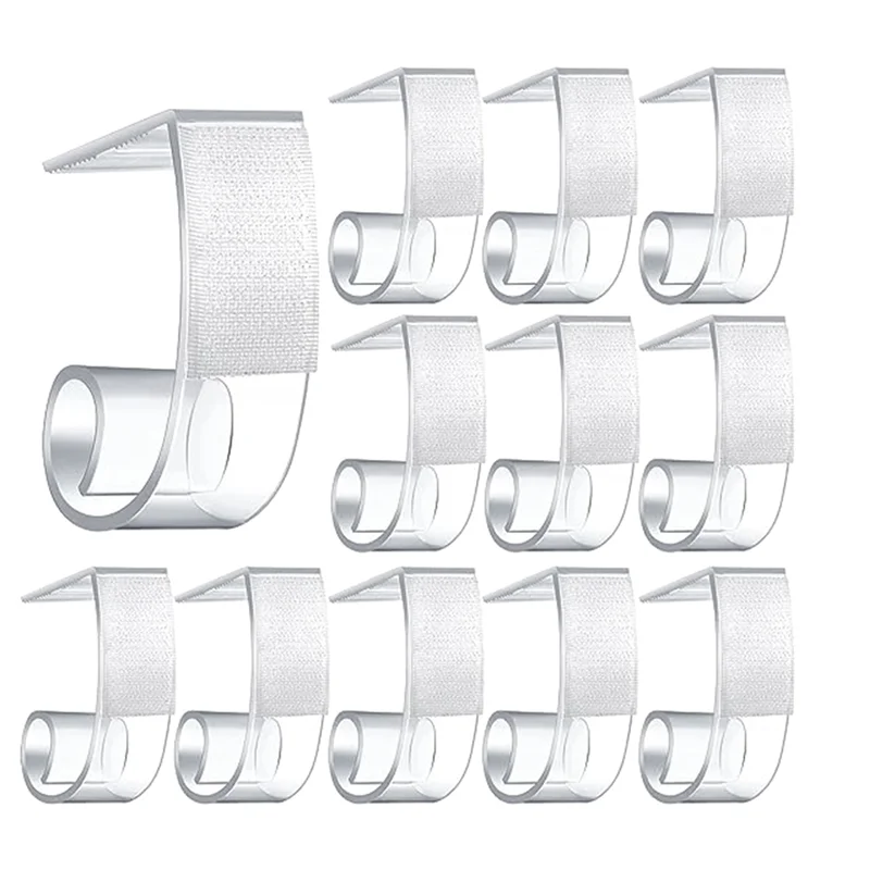 

AA08I 25 Pieces Table Skirting Clips Plastic Tablecloth Clips with Hook and Loop for Meeting Party Indoor Outdoor Events