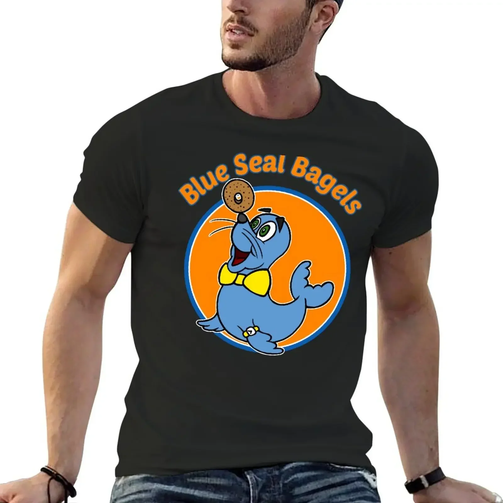 Blue Seal Bagels Logo T-Shirt graphic tee shirt boys animal print sports fans Men's t-shirts