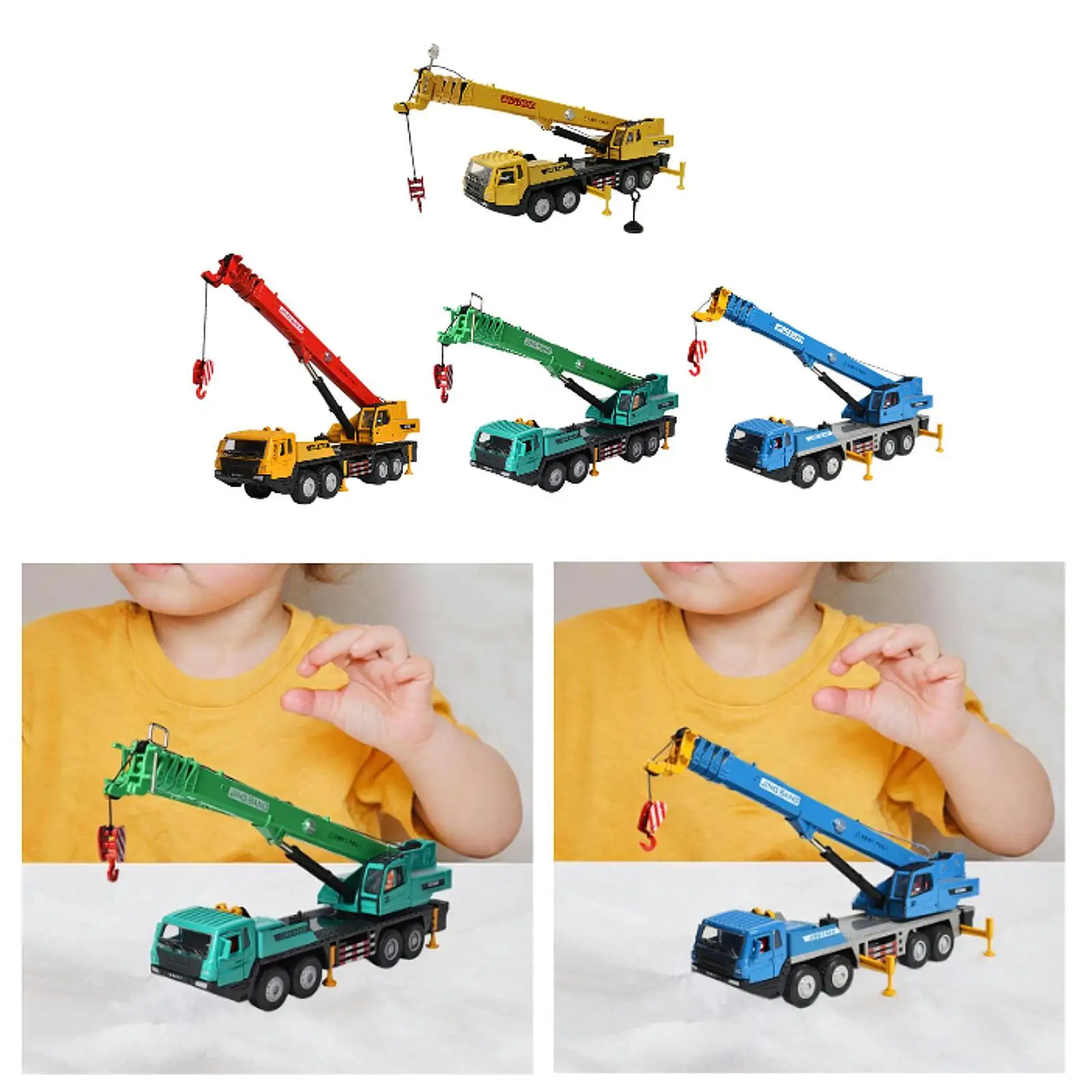 

1:50 Scale Crane Truck Vehicle Realistic Gift Diecast Model Toy Lifting Vehicle for Boys Girls Ages 3+ Children Kids Toddlers