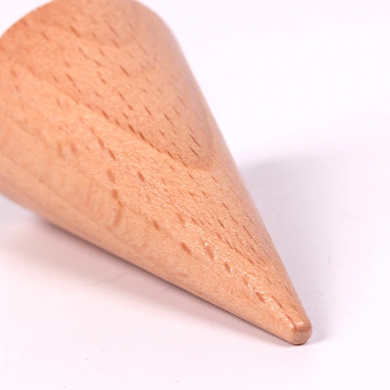 モンテッソーリ ミステリーバッグ 木製感覚玩具 オブジェクト 幾何学的形状 天然木の色 無垢材 3歳