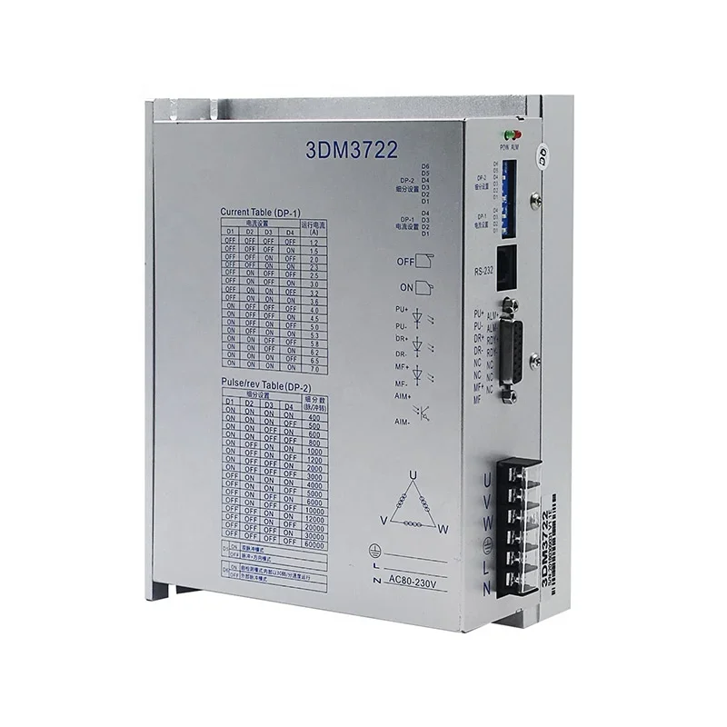 3DM3722 High Quality 3 Phase Step Motor With Driver 1.2 Degree Stepper Motor and Driver Kit for Cnc