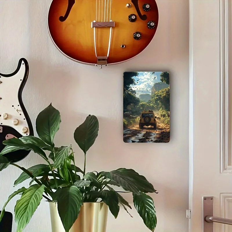 [2D Flat] Classic Metal Wall Decor Plaque - 20.32X30.48 cm Customizable HD Printing Multifunctional Waterproof Fade Resistant E