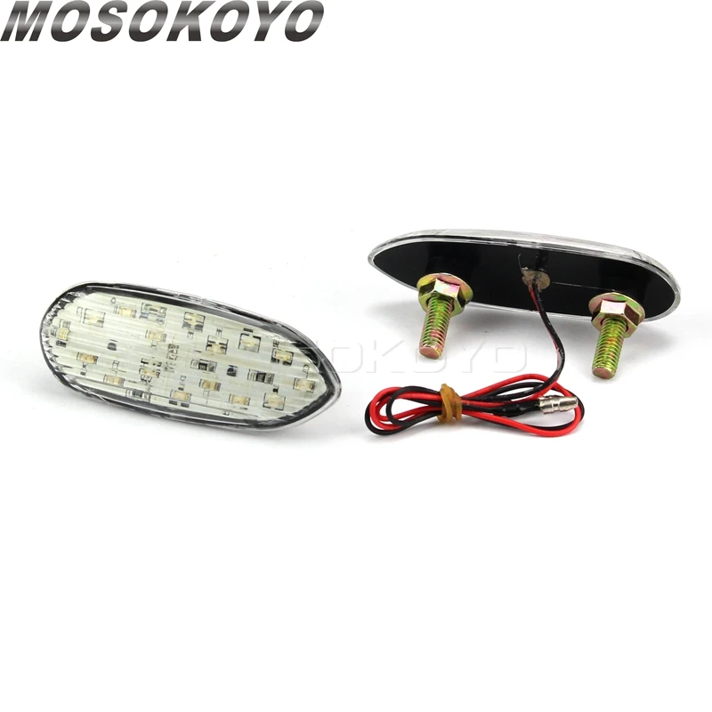 GSXR 600/750/1000 Mirror Block-Off Flush Mount LED Turn Signals Lights Blinker Indicator Flasher For Suzuki GSX-R 600 750 1000