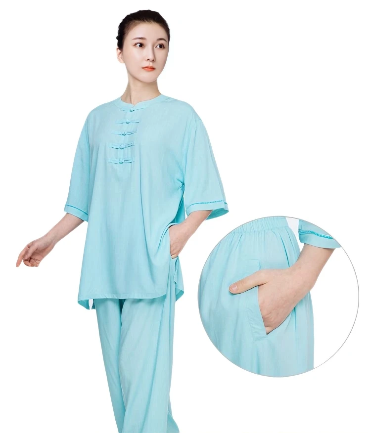 Women Long/Short Sleeve Tai Chi Uniform Floral Embroidery Traditional Chinese Wushu Kung Fu Set Multi-Color Options