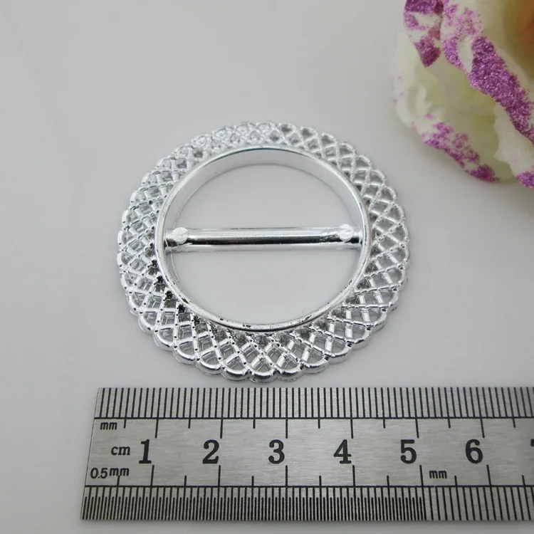 10pcs Big Round Silver Plastic Buckles Sewing Garment Accessory