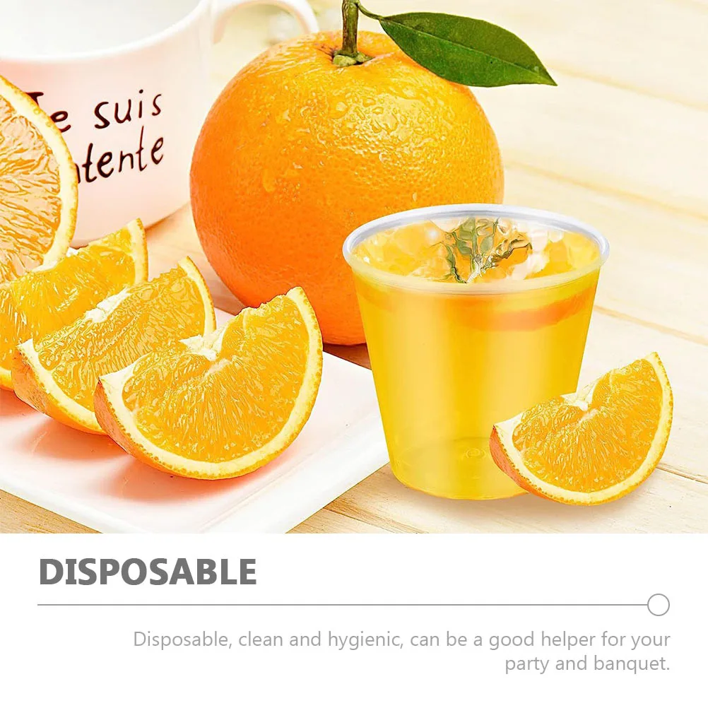 

100 шт. утолщенные авиационные чашки, одноразовые пластиковые чашки для вина для вечеринки, коктейля, банкета, многофункциональный прозрачный контейнер для напитков