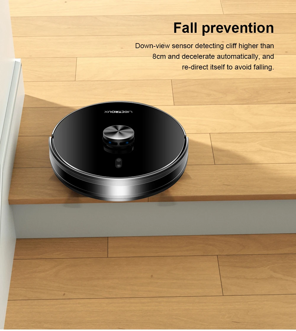 Liectroux X6 LDS Robot Vacuum Cleaner,Laser Lidar Navigation,Wet & Dry Mopping,6500Pa Suction,Multi-Floor Map,Customized Smart H