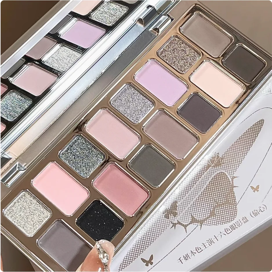Qianyan Cheeryep 16-kolorowy cień do powiek Matte Pearlescence Explosive Flash Palette Powder Black Qian Yan Cowherd makijaż Kosmetyki