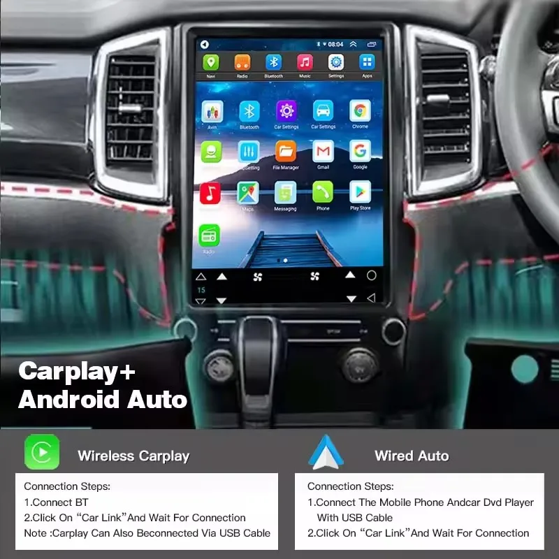 For Ford Ranger T6 Everest 2016 - 2021 Android Car Radio Multimedia Video Player Wireless Carplay Autoradio Stereo GPS Navigatio
