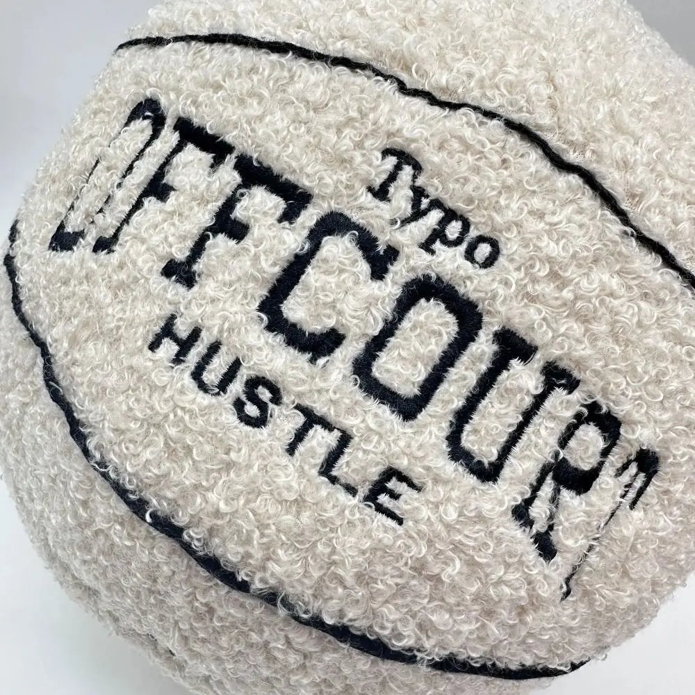 New Soft Offcourt Basketball Pillow Fuzzy Embroidered Basketball Throw Pillow Pillow Cushions Pillow Bedroom
