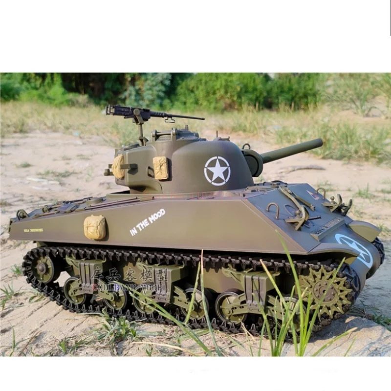 Kubing ke henglong 1:16 americano m4a3 sherman multi-canal híbrido tanque de controle remoto elétrico modelo arma barril modelo militar