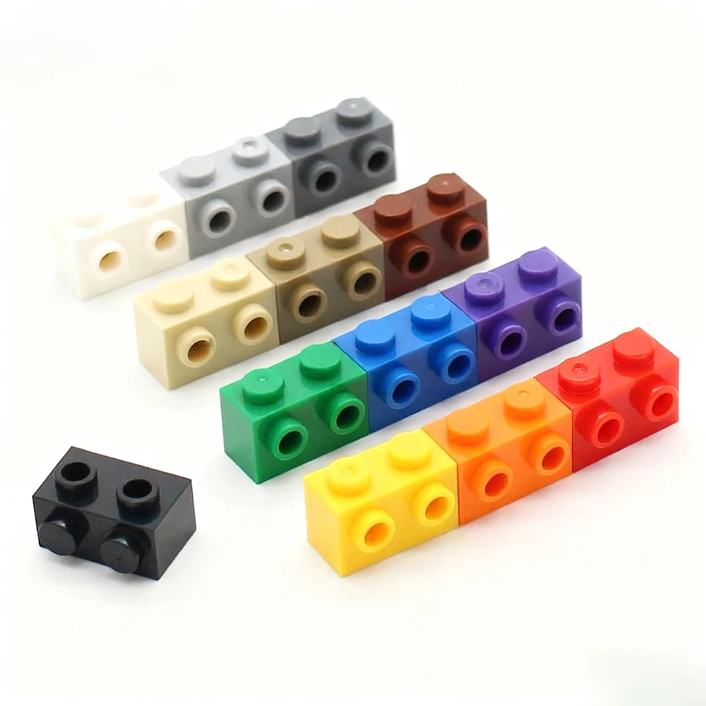 Blocs de Construction MOC 11211, 40 pièces, brique modifiée 1x2 avec goujons compatibles, assemblage de particules, jouets de Construction, cadeaux de noël